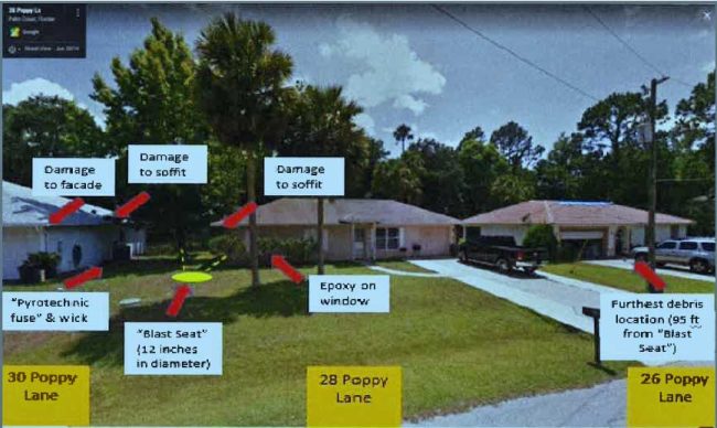 The Sheriff's Office's damage assessment of the explosion. 