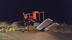 Damage in Flagler Beach, photographed this morning by Ed Siarkowicz for FlaglerWeatherInfo.