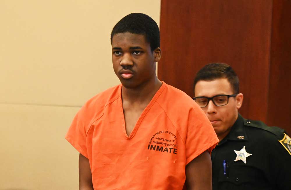 Damari Barnes in court today. (© FlaglerLive)