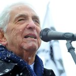Daniel Ellsberg addresses supporters during an anti-war protest in 2010 in front of the White House.