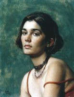 Daniel Greene, Caroline, 1997, Oil on linen, 22” x 16”, at the Museum of Art DeLand.