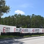 The construction site of the data center in Palm Coast's Town Center. (© FlaglerLive)