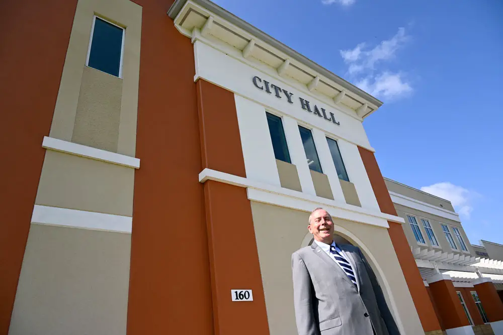David Alfin is the new mayor of Palm Coast, stepping in to the seat vacated by Milissa Holland in May, and occupied only by Jon Netts and Jim Canfield previously, in the city's 22-year history. (© FlaglerLive)