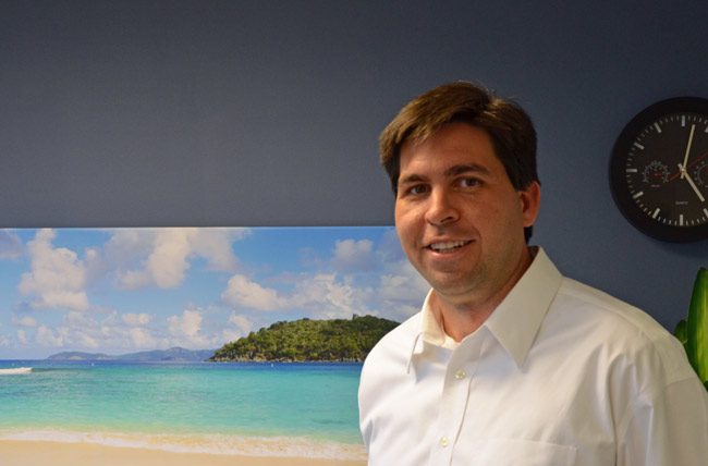 David Ottati on his office at Florida Hospital Flagler in 2011, two years before he was transferred to a hospital in Lake County. (© FlaglerLive)