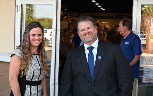 Goodwill Industries of North Florida CEO David Rey and Jessica Cloud, vice president of retail. (© FlaglerLive)