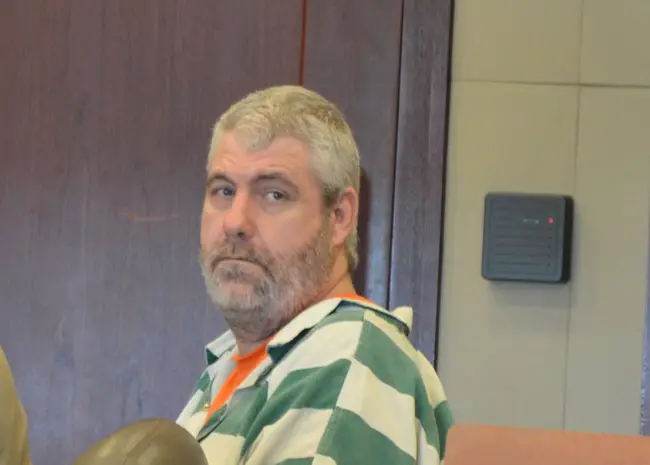 David Snelgrove in his last court appearance in Flagler, in May 2015. (© FlaglerLive)