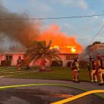 The dawn fire at 222 Ocean Palm Drive in Flagler Beach. (Stephen Cox/FBFD)