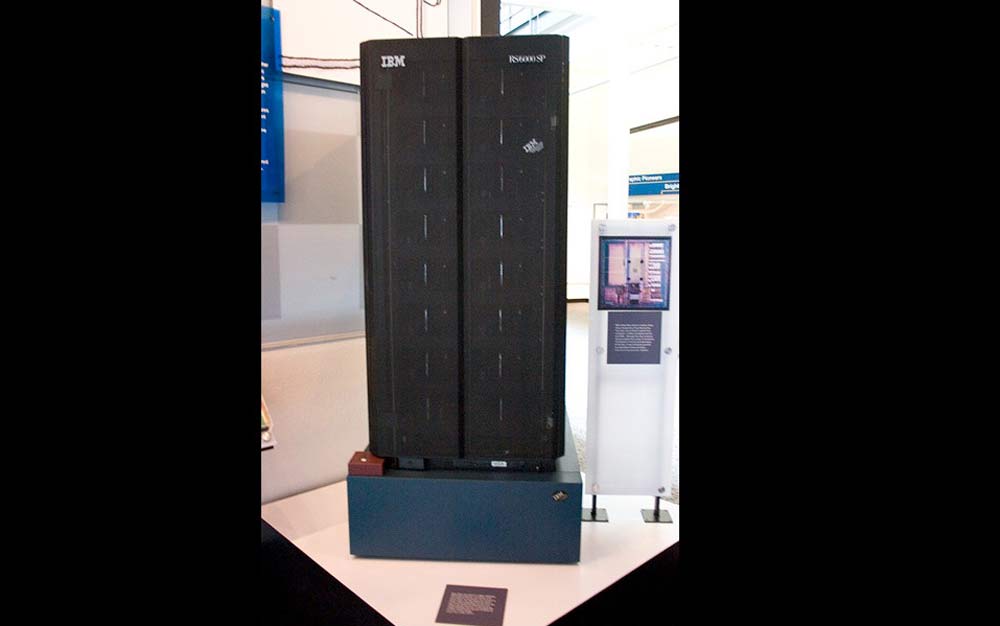 Deep Blue, a computer similar to this one defeated chess world champion Garry Kasparov in May 1997. It is the first computer to win a match against a world champion. Photo taken at the Computer History Museum. (Wikimedia Commons)