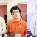 The three young men as they appeared in court today committed similar crimes and were sentenced to vastly different sentences. (© FlaglerLive via zoom)