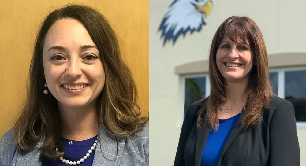 Jessica DeFord, left, and Cara Cronk are newly appointed principals, DeFord at Belle Terre Elementary, Cronk at Buddy Taylor Middle School. (Flagler Schools)