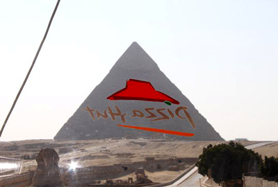 giza pyramids and pizza hut 