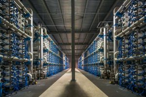 The Carlsbad Desalination Plant in Southern California is the largest such plant in the Western Hemisphere, providing 50 million gallons of desalinated seawater per day. (​Reed Kaestner via Getty Images)