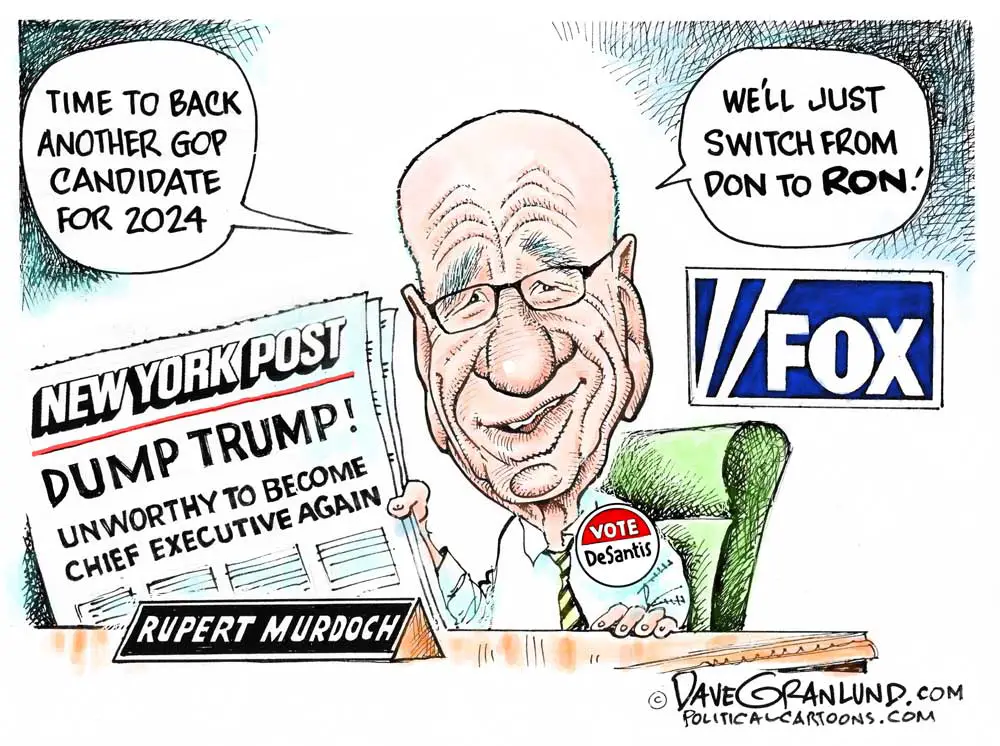 Murdoch dumps Trump by Dave Granlund, PoliticalCartoons.com