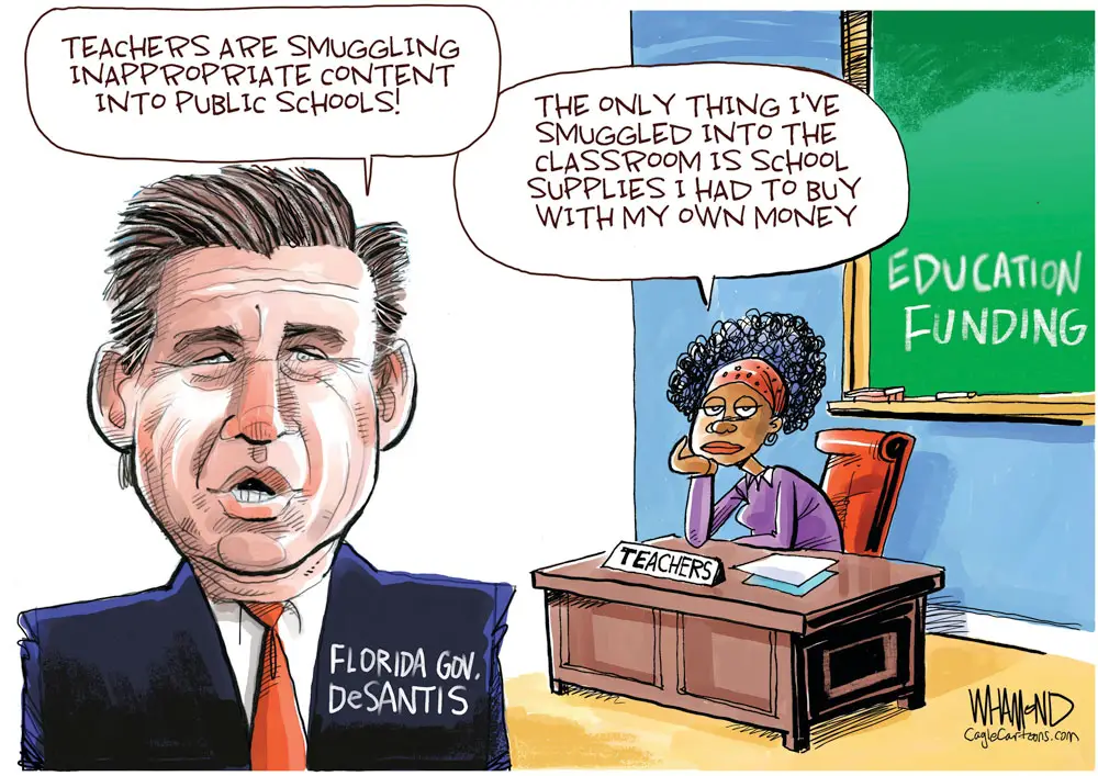 DeSantis VS Education by Dave Whamond, Canada, PoliticalCartoons.com