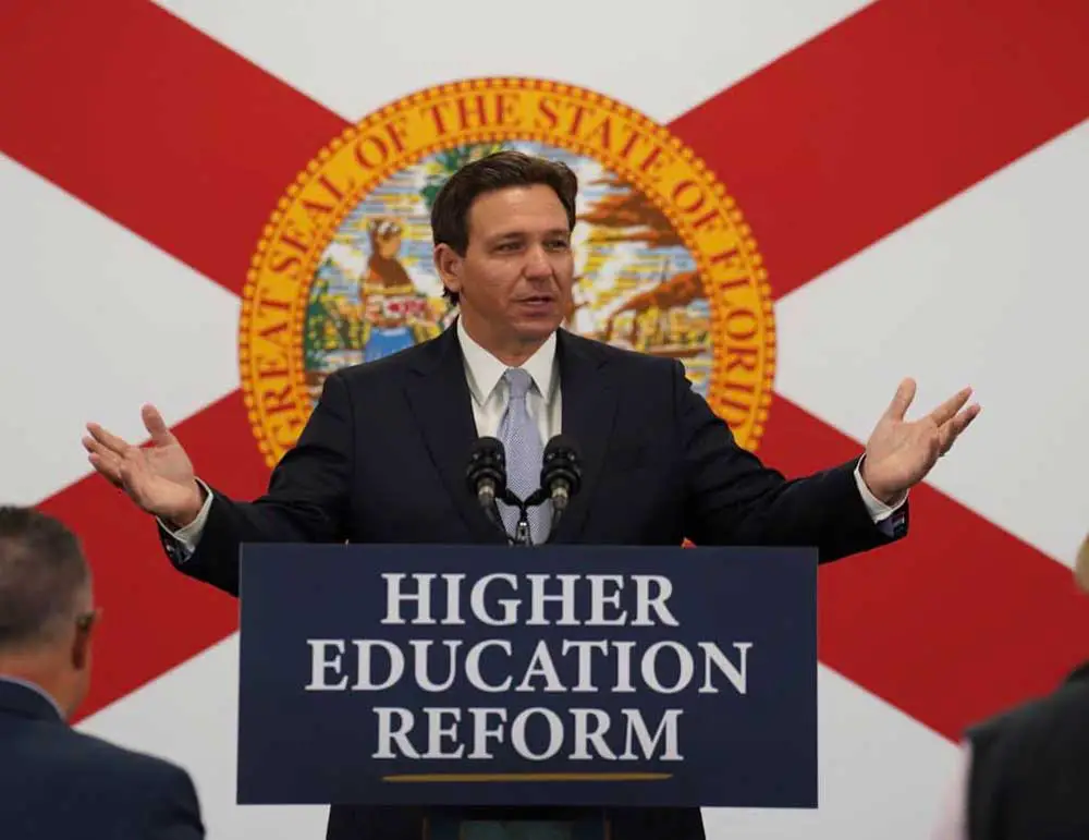 Gov. Ron DeSantis announcing his higher education initiatives on Tuesday. (Facebook)