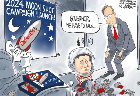 DeSantis Rocket Campaign Update by Jeff Koterba, patreon.com/jeffreykoterba