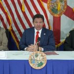 GOP Rep. Kiyan Michael, Gov. Ron DeSantis, and Jacksonville Sheriff T.K. Waters discussed illegal immigration during a roundtable discussion in Jacksonville on Jan. 23, 2025. (Screenshot DeSantis Facebook)