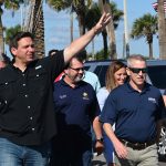 DeSantis, who may have had his wife in his 2026 sights, is not saluting Renner's decision to run for governor. (© FlaglerLive)
