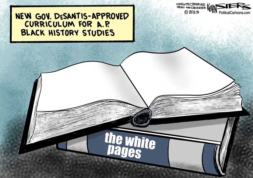 DeSantis Black History Curriculum by Kevin Siers, The Charlotte Observer