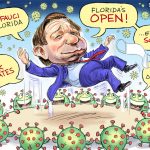 Covid loves DeSantis. Ed Wexler, CagleCartoons.com