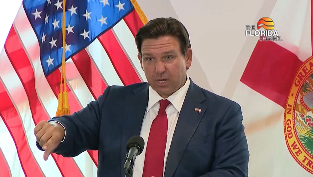Gov. DeSantis at the budget signing today. (Florida Channel)
