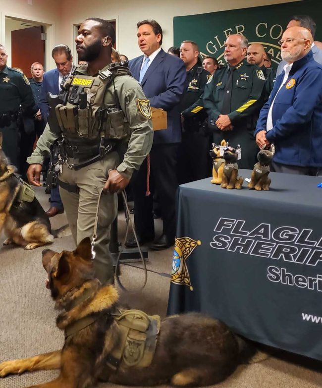 Gov. Ron DeSantis addressing the room this morning. (FCSO)