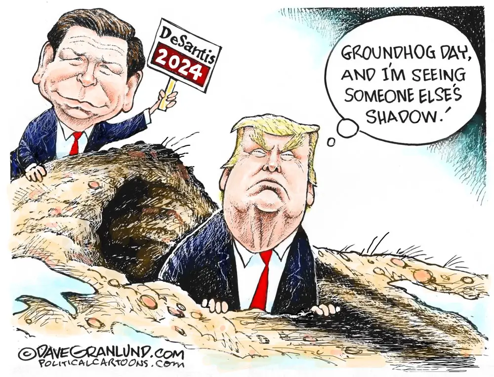 Groundhog Day DeSantis and Trump by Dave Granlund, PoliticalCartoons.com