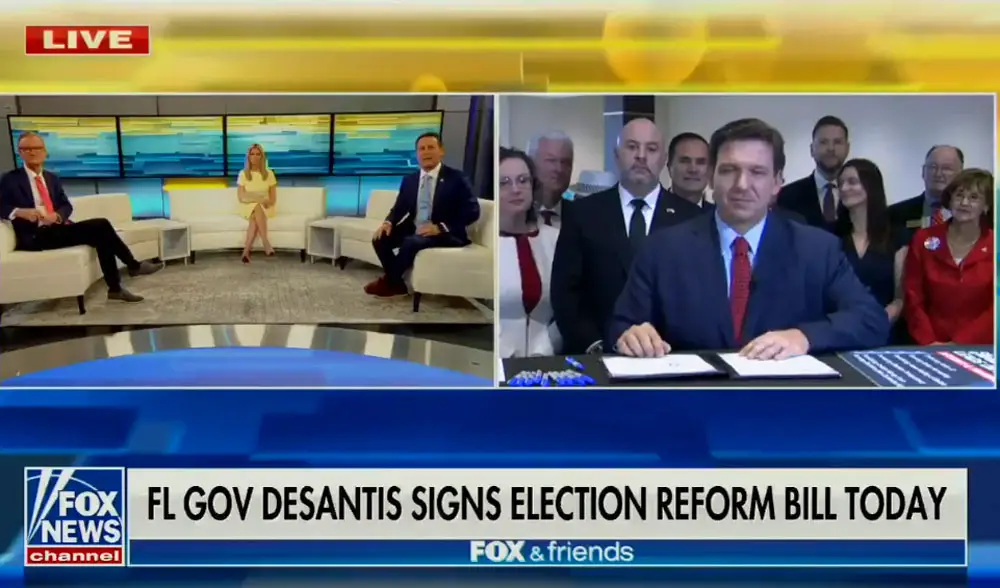 Gov. Ron DeSantis signed the controversial bill on "Fox & Friends" this morning. 