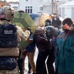 Federal agents spray demonstrators at close range with irritants after the killing of Renee Good by U.S. Immigration and Customs Enforcement officer Jonathan Ross on Jan. 7, 2026, in Minneapolis. Since July 2025, there have been at least 17 open-fire incidents involving federal immigration agents, according to data compiled by The Trace, a nonprofit and nonpartisan news outlet investigating gun violence. (Photo by Nicole Neri/Minnesota Reformer)
