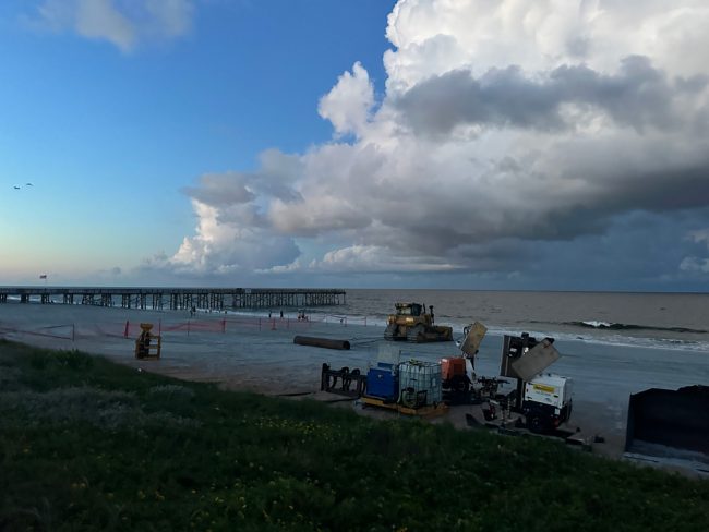 Flagler Beach has been living with a diminished, condemned pier in what has seemed like a citywide work zone since the pier was last open in the fall of October 2022. (© FlaglerLive)