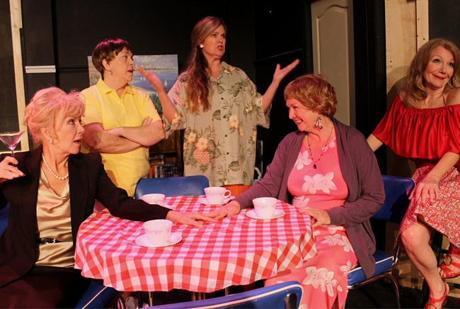 The cast of 'Dixie Swim Club,' now playing at the Flagler Playhouse. From left, Liz Gallagher, Nancy Howell, Sally McGhee, Robin Davis, Michelle O'Neil. (Flagler Playhouse)