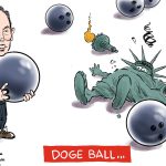 When Musk plays DOGE Ball by Jeff Koterba, patreon.com/jeffreykoterba