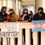 Students protesting on the 5th floor of the Florida Capitol Building. Mar. 3, 2022. Credit: Danielle J. Brown