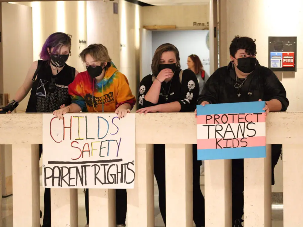 Students protesting on the 5th floor of the Florida Capitol Building. Mar. 3, 2022. Credit: Danielle J. Brown