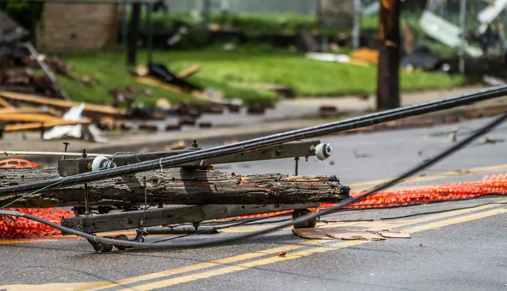 Downed powerlines can mean weeks without power. Tony Webster via Flickr, CC BY-ND