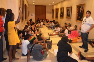 The Dream Defenders outside Scott's capitol office Thursday. Click on the image for larger view. (Facebook)