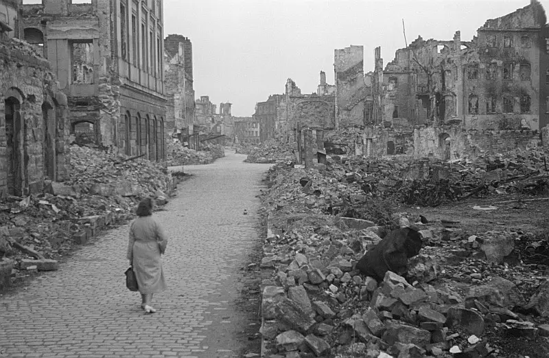 Dresden after the bombing. (Wikimedia Commons)