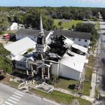 A drone image of the Flagler Playhouse taken on Monday by Flagler County Fire Rescue.