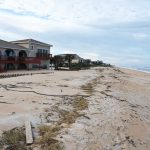There are no dunes left along most of the county's beaches. Flagler County government is preparing for another "band-aid," in its chief engineer's description. (© FlaglerLive)