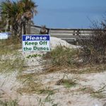 Flagler Beach has done a good job of keeping people off its dunes, Flagler County Attorney Al Hadeed says, but the northern part of the county needs more enforcement. (© FlaglerLive)