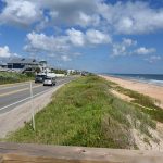 A segment of the dunes to be rebuilt by the U.S. Army Corps of Engineers project, at the south end of Flagler Beach. (© FlaglerLive)