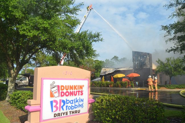 Dark roast at Dunkin Donuts last June 9. The restaurant reopens in early 2017. (© FlaglerLive)