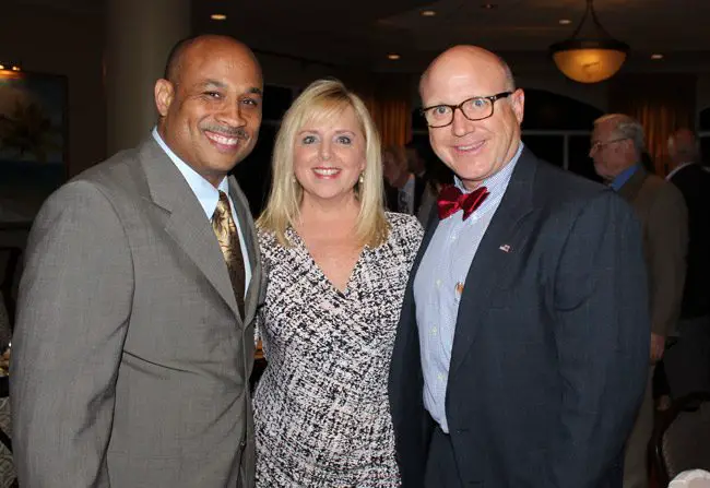 Last week's Eagle Scouts fund-raising dinner at the Hammock Beach Club surpassed its goal of $41,000. The honoree was  Sandra Mullins McDermott , seen here with Halvern Johnson, left, the director of Boy Scouts of America Central Florida Council, and Eric Magendantz, Central Florida Council Scout Executive.
