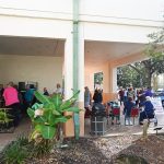 Early voting has been brisk in Flagler County as in the rest of Florida, wiping out any advantage Democrats might have built in mailed-in ballots. Above, a scene at the Flagler County Public Library on Palm Coast Parkway, one of five early-voting sites for a fortnight. (© FlaglerLive)