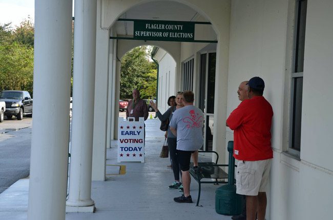 Early voting at the Flagler Supervisor of Elections office this week. (© FlaglerLive)