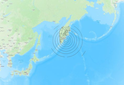 Kamchatka Krai earthquake location. USGS