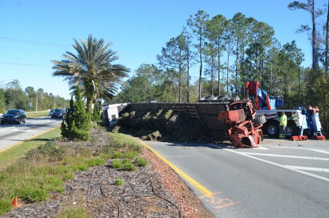 semi overturns palm coast parkway