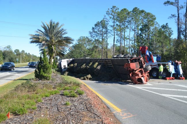 semi overturns palm coast parkway