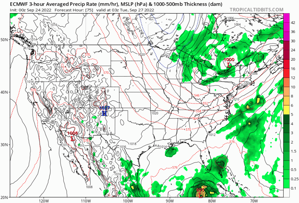 The current European model of the path of the storm shows Tropical Storm/Hurricane Ian making landfall south of Tampa Bay then moving up the near center of the Florida Peninsula, including Flagler County. 