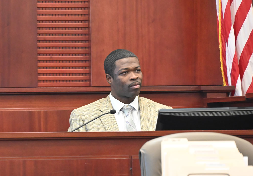 Ed Sampson took the stand in his own defense. (© FlaglerLive)